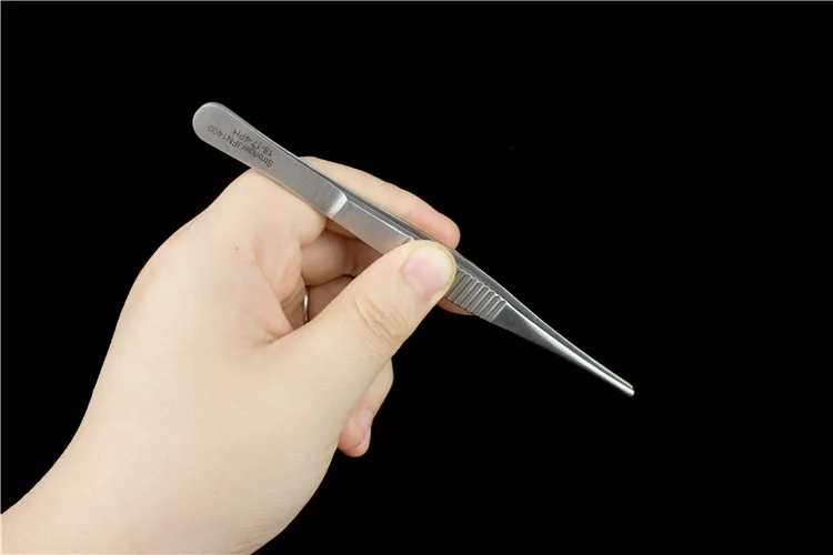 

surgical instrument JZ 304 stainless steel medical tweezer accessories Gauze Cotton ball dressing tweezer transverse teeth round