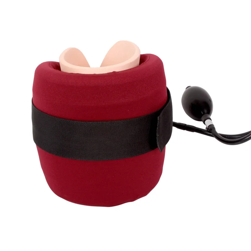 Dispositif de traction cervicale gonflable rouge, chambre à air multicouche pour les soins de santé quotidiens