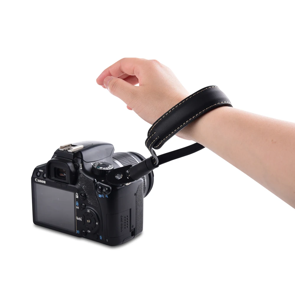 PU Leather Camera Wrist Hand Strap Double Layer Flexible for Sony Alpha a6500 a6000 a5100 a5000 A7R A7 A7S A7II 3 A7M3 A7RM3
