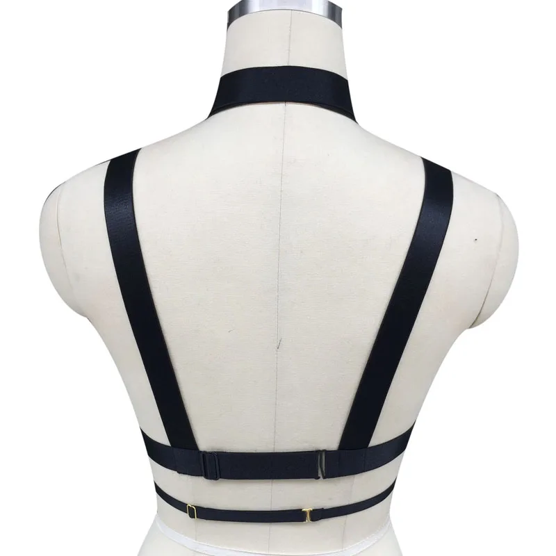 Hot Women harness Bra body crop top Spandex Adjust Cage bra harness Sexy body stocking Goth harajuku  harness belt  hand made
