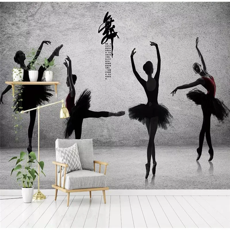 Custom wallpaper modern minimalist dance studio ballet yoga studio mural background wall waterproof material