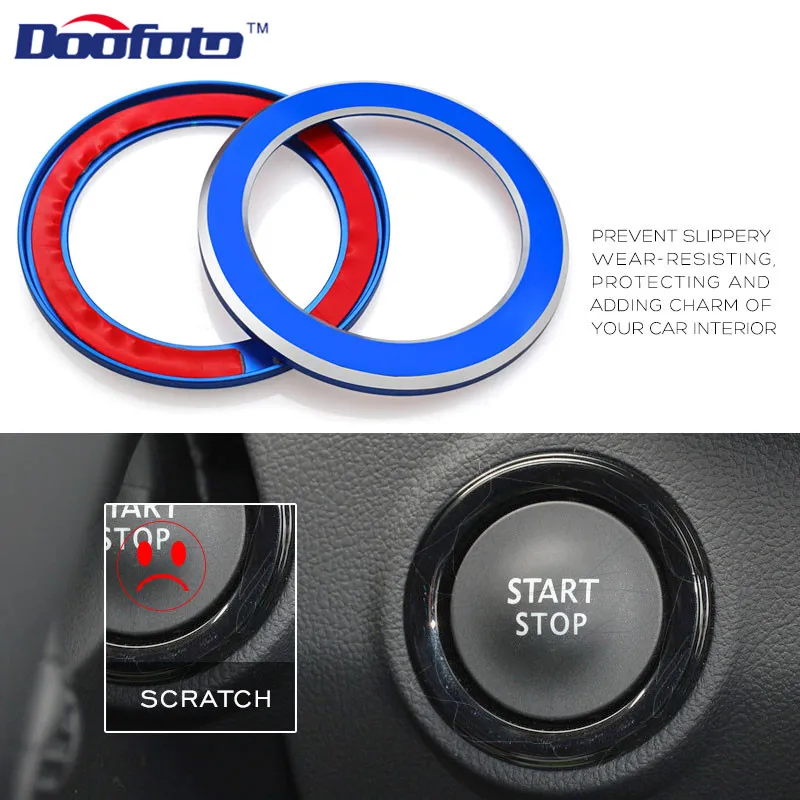 Doofoto Decoration Auto Accessories Car Styling Start Engine Button Cover Ring Case For Renault Koleos Kadjar Megane 2 Sandero