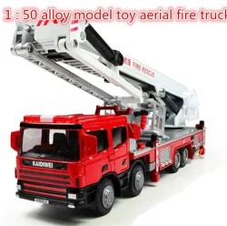 Free shipping ! 2014 super cool !1 : 50 alloy model toy aerial fire truck taxied  toy, Baby educational toys