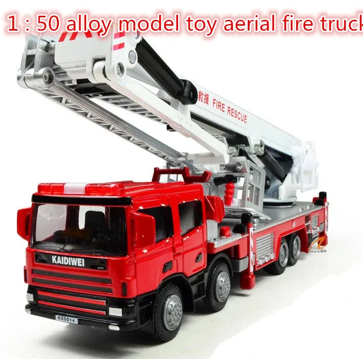 Free shipping ! 2014 super cool !1 : 50 alloy model toy aerial fire truck taxied  toy, Baby educational toys