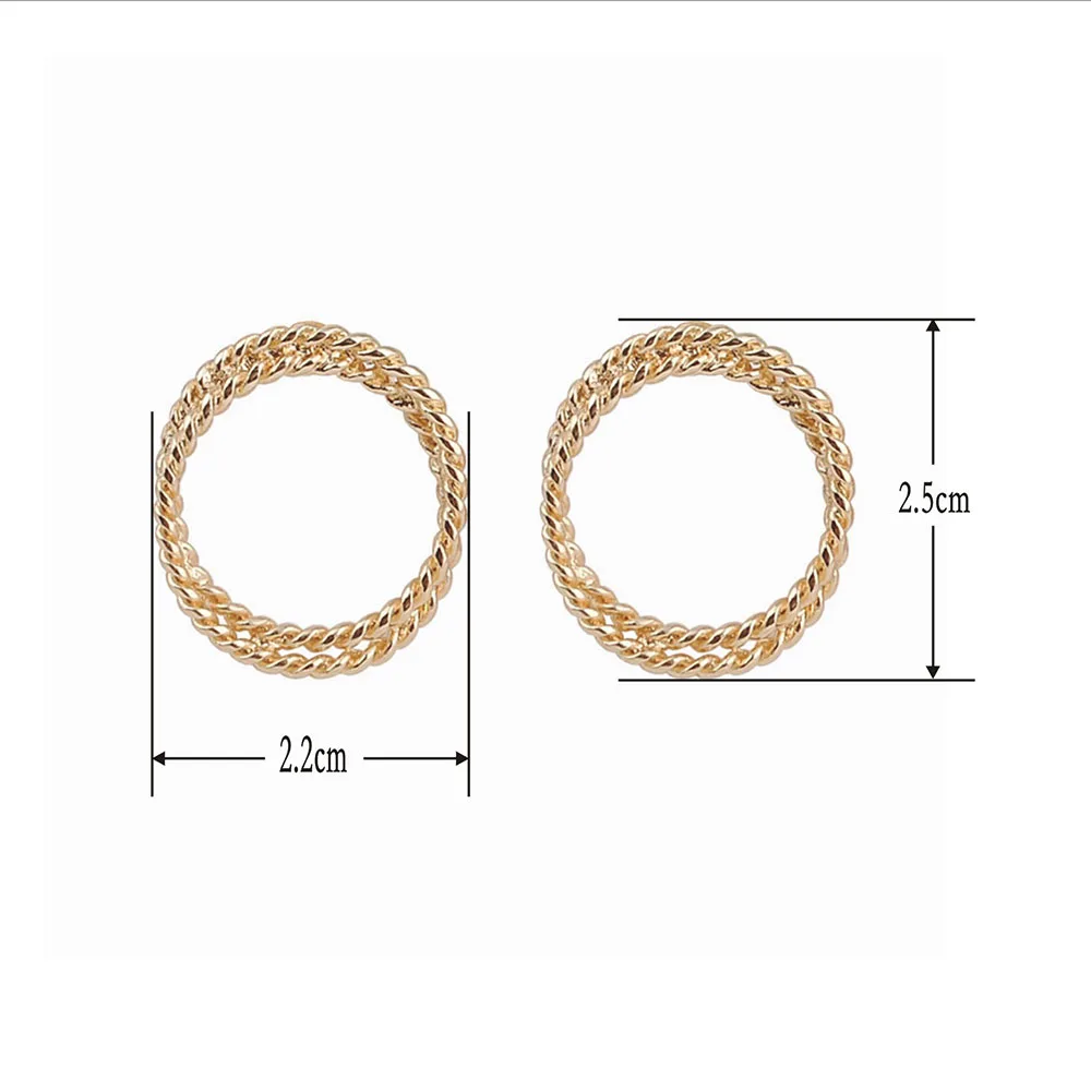 Fashion Quality Twist Ring Alloy Earring Exquisite Girls Retro Metal Earrings Jewelry Wholesale