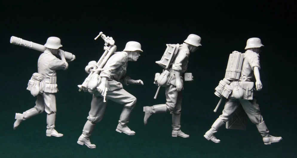 Kit de modèle de figurine en résine, Mortier Crew, Diorama, Non assemblé, Non peint, Top, 8 cm, 1/35