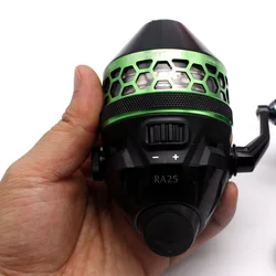Fishing Reel 1+1BB Closed Metal Wheel RA 25 Outdoor Lure Hunting Slingshot Shooting with 0.28 Nylon Line 120m
