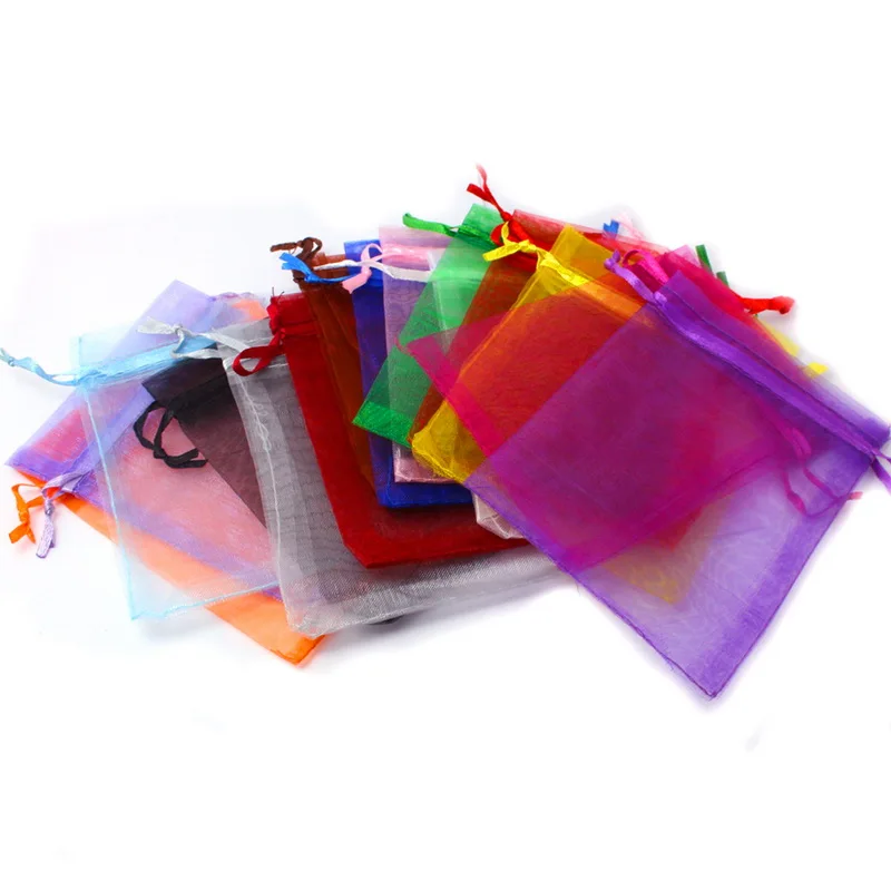 Jewelry packaging & Display 10pcs/lot Drawable Organza Bags 13X18cm 15X20cm 17X23cm 20X30cm Gift Bags & Pouches,Packing bags DIY