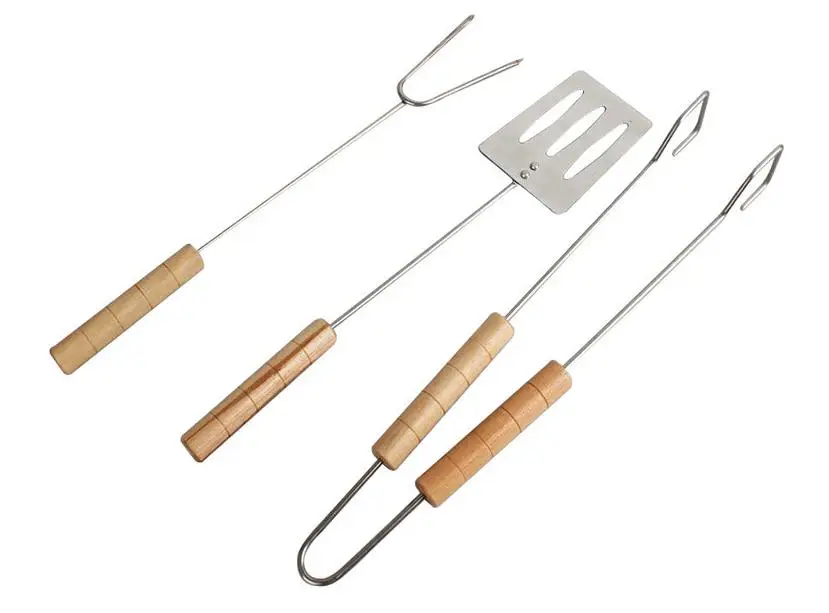 BBQ Three Piece In One Set Multi Function Outdoor Picnic Necessary Tool Fork Shovel Clip Stainless Steel High Quality 4ad J R