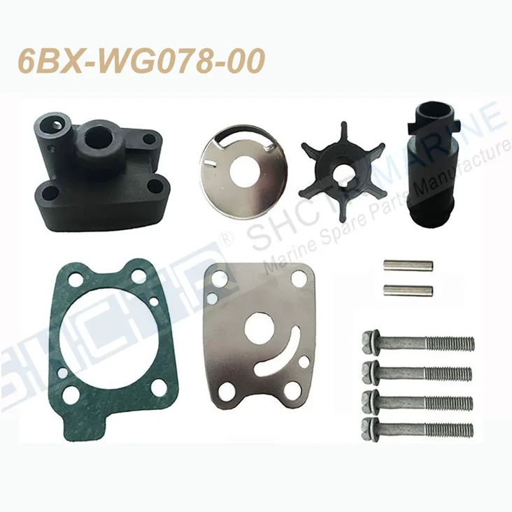 SHCTR Water Pump & Impeller Kit for OEM 6BX-WG078-00, 4/5/6HP