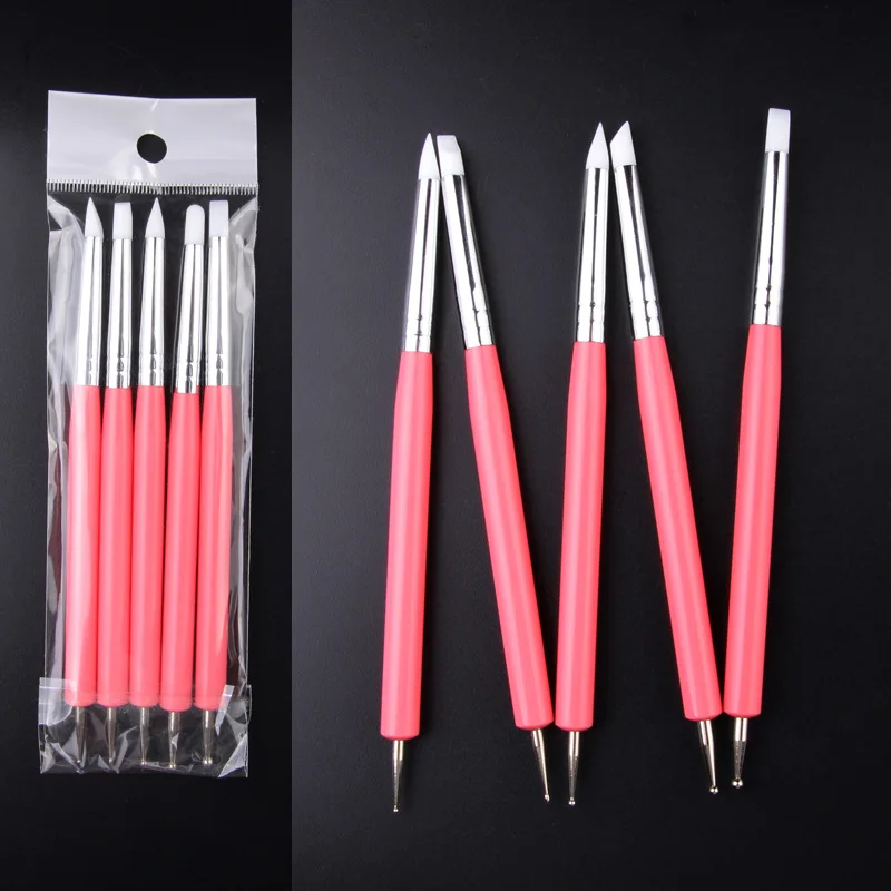 Clay and Pottery Tools 8-piece candy-colored Acrylic Silica Gel Pen-and-steel Eight-head Carving Set Art Supplies