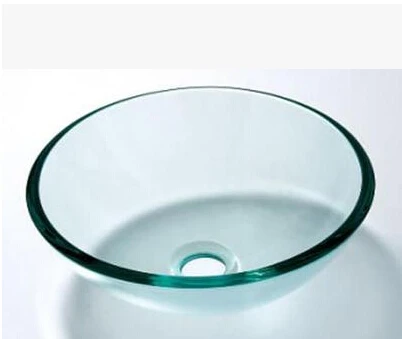 Transparent green glass basin / glass basin /