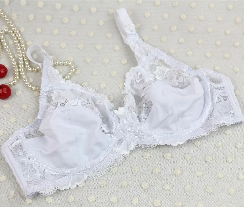 Sutiã grande busto peito 34-46 c d e cup branco sutiãs lingerie superior bh b21 roupa interior sexy do laço das senhoras