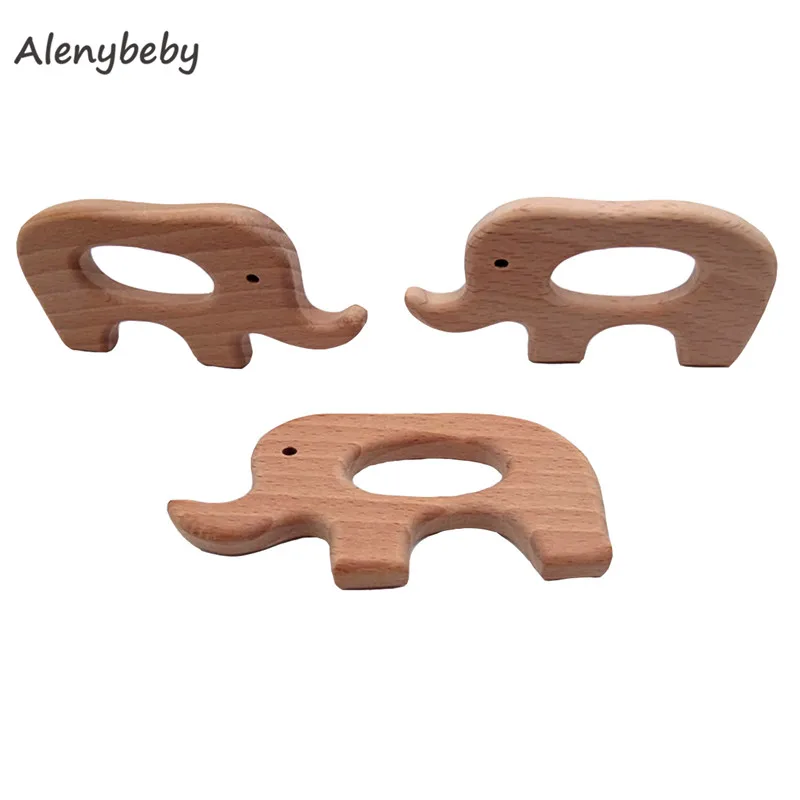 Beech Wooden English Alphabet Teether DIY Baby Teething Nursing Accessories Teether Baby Preschool Education Letter Shape Toy