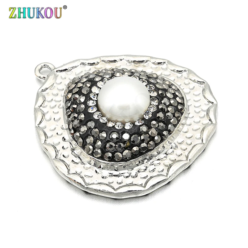 28*31mm Brass Cubic Zirconia Bead Charms Pendants DIY Jewelry Findings Accessories, Hole: 1.5mm, Model: VD299