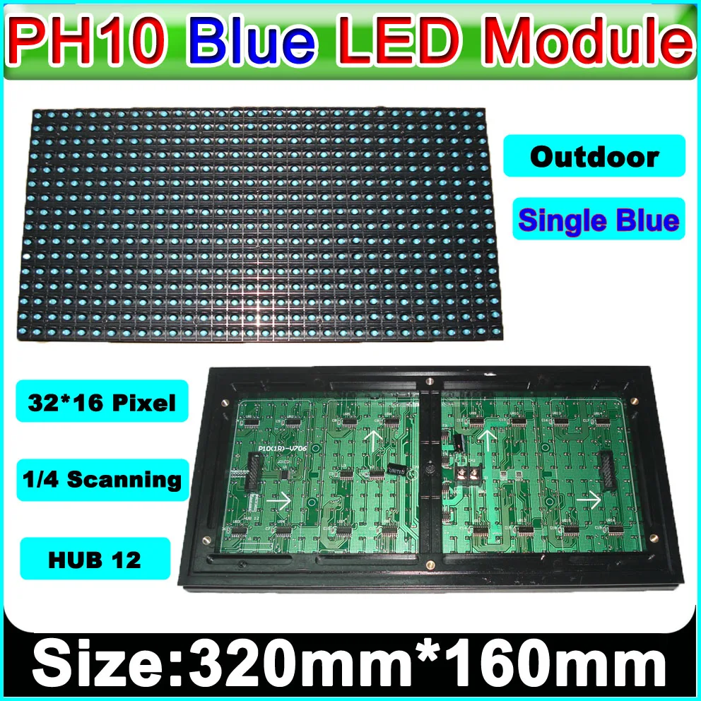 

P10 Blue Outdoor LED Display Module,p10 Blue LED Panel,Message Board,Brand Sign,Waterproof,High Brightness