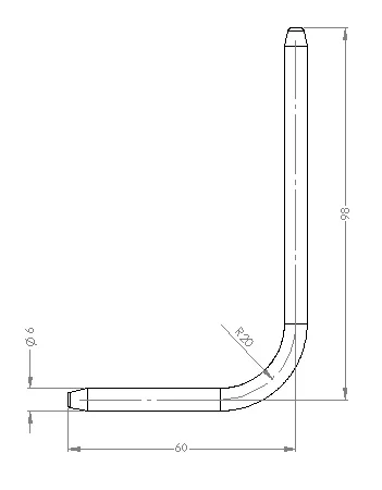 5pcs 6*150mm folded copper pipe / custom bent copper tube diameter 6mm bend L type heatpipe Notebook copper tube radiator