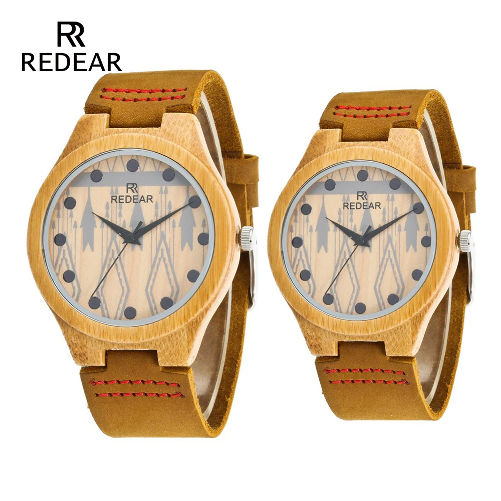 REDEAR Free shipping OEM herswatches Green Bamboo women watches Handmade Antique Wristwatch Mens As Birthday Gift