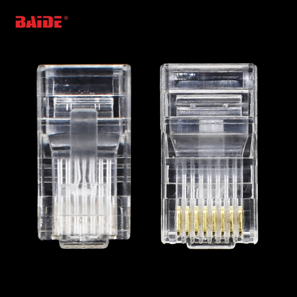 Cat6 Cat5e RJ11 Network Connector 8P8C Modular Ethernet Cable Head Plug Gold Plated Crimp Network RJ45 Connector Cry 1000pcs/lot