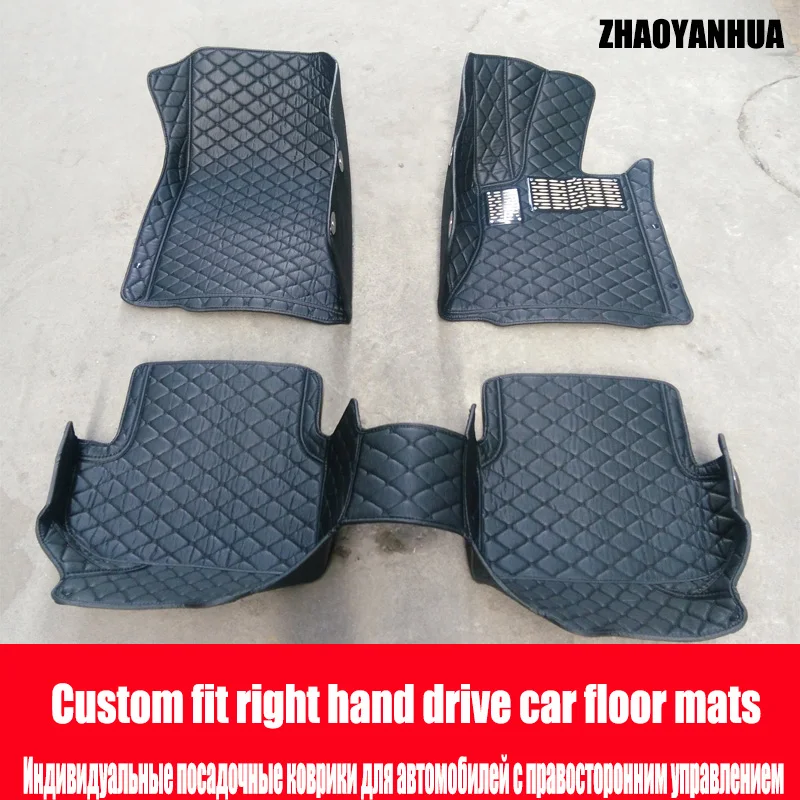 ZHAOYANHUA Right hand drive car car floor mats for Toyota Camry Corolla RAV4 X Crown Verso FJ Cruiser yaris L 6D car-styling car