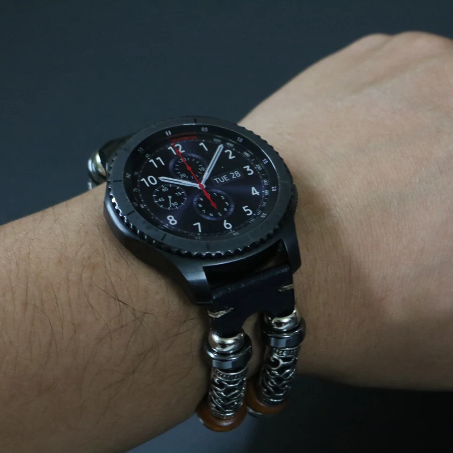 Correa de cuero para Xiaomi Amazfit Pace/Stratos 2, banda Universal de 22mm, de piel auténtica, para Amazfit Stratos 2/2S