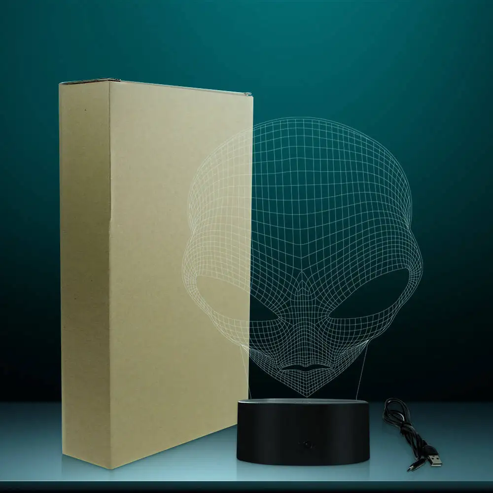 3D Pop-eyed Alien Collection Instinct LED Optical Illusion Novelty Night Light Color Changing LED Light Cartoon Night Lights