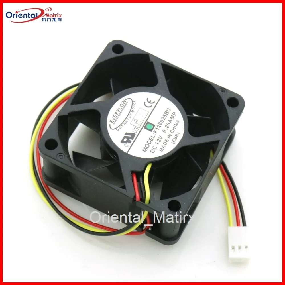 Free Shipping 6025 F126025BU 12V 0.26A 3Wire 3Pin PWM CPU Fan Computer CPU Cooler Cooling Fan