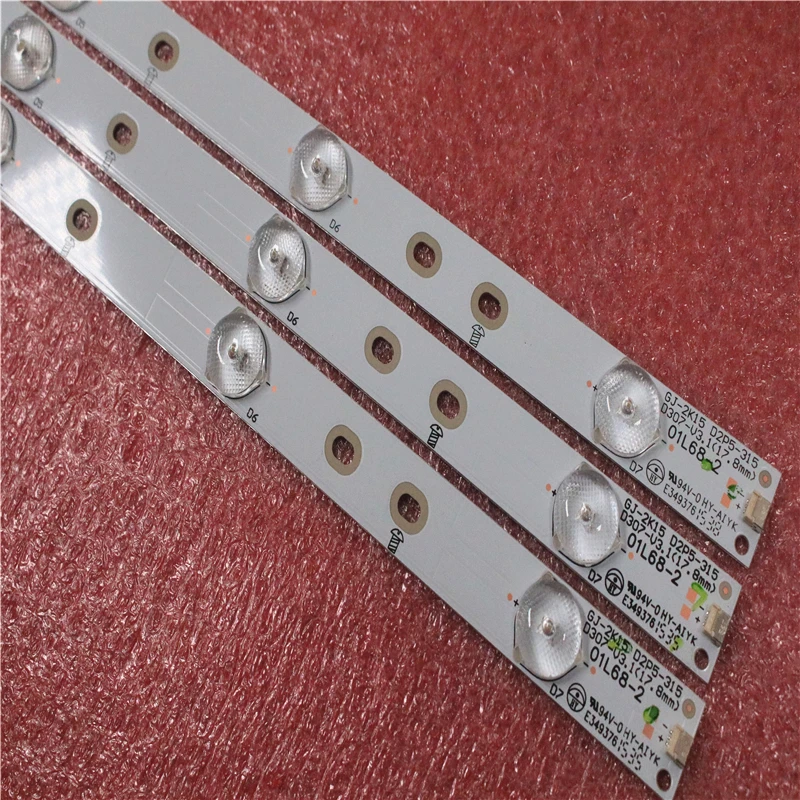 3pcs 32inch 32PHF5755/T3 GJ-2K15 D2P5-315 LED Strips W/Optical Lens Fliter for TPT315B5 32L20 614mm 7-Leds 3V