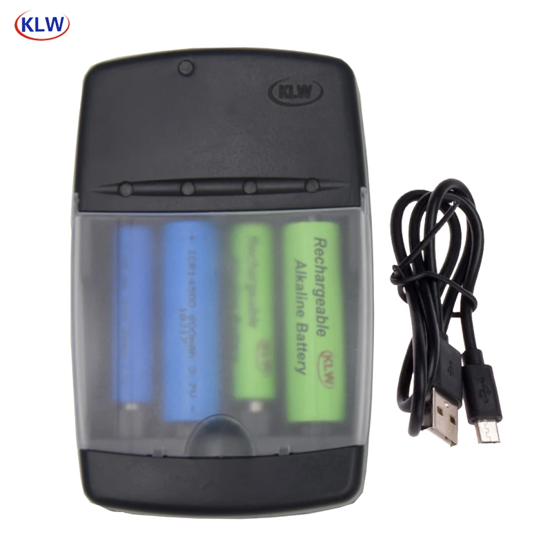 4 Bay LED Display Battery Charger for 1.5V  Alkaline AA AAA AAAA Li-ion 14500 16340 10440 10340 3.7V  Lithium Batteries For Toy