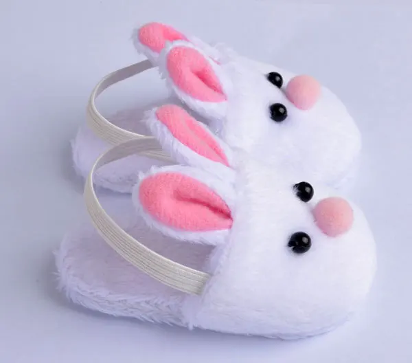 New Arrival Cute Withe Felt Slippers For 17inch  Baby Reborn Dolls Accessories