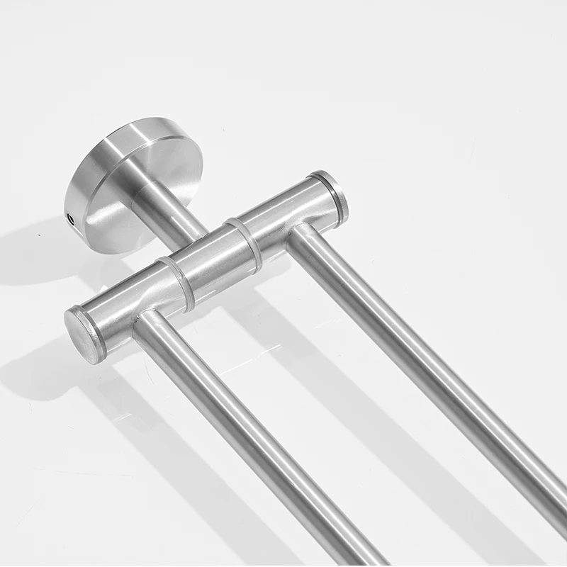 FACIIO-soporte de toalla de baño montado en la pared, barra de toalla doble de rotación de 180 grados, colgador de toalla de Metal de acero