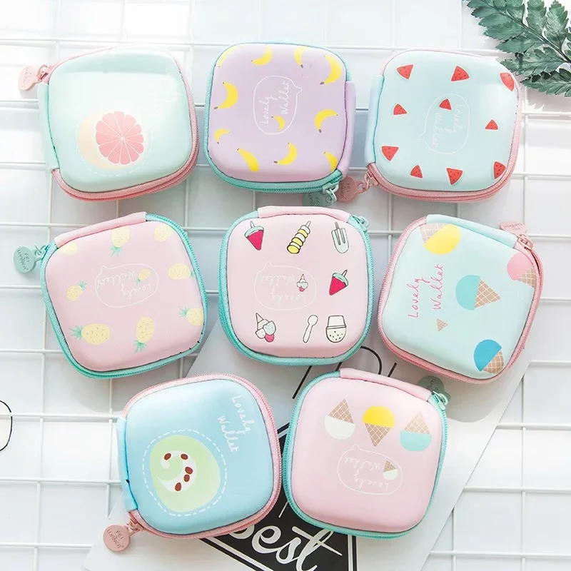 Cute Data Cable Headphone Storage Box Soft Headset Earbuds Storage Bag Cute Coin Purse Home Gift Travel Must-have Organizer