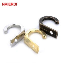 NAIERDI 30PCS Small Antique Hooks Wall Hanger Curved Buckle Horn Lock Clasp Hook For Wooden Jewelry Box Furniture Hardware