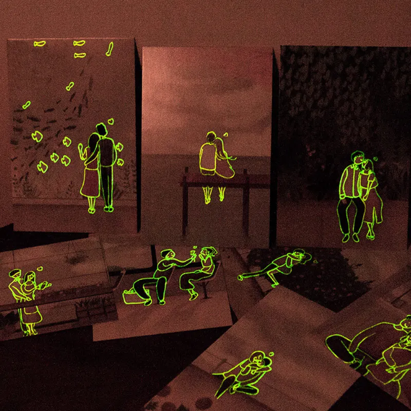 30 Sheets/Set Cartoon Anime Scenery Luminous Series Postcard Greeting Card Message Card Birthday Gift Card