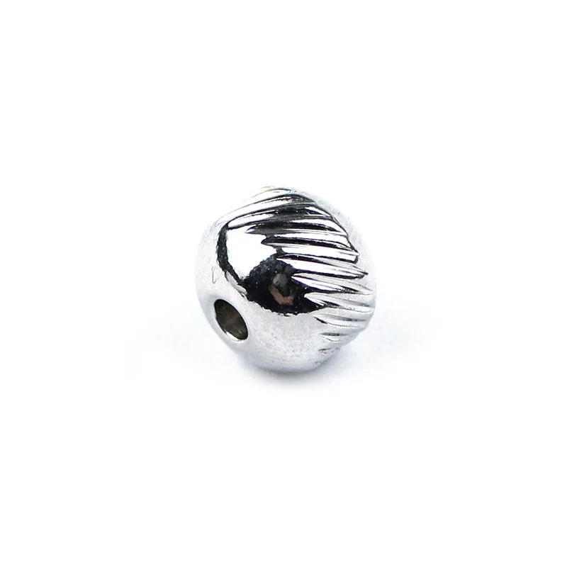 JHNBY Stainless Steel Spacer Bead Ball 3/4/6/8MM Tire Metal Round Loose Beads For Jewelry Bracelet Making DIY Findings Wholesale