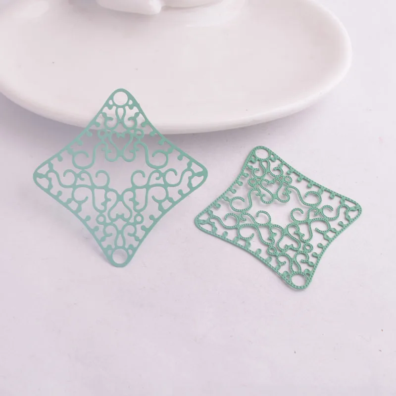 30 Stück AB3027 46*52mm Quadratische Charms Filigrane Hohle Verbindungsstücke DIY Schmuckteile – Detail 3