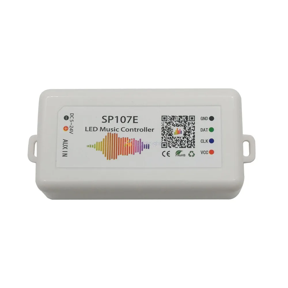 

SP107E Pixel IC Music LED Controller WIFI Bluetooth by Phone APP For WS2812 SK6812 SK9822 RGBW APA102 LPD8806 Strip DC5-24V