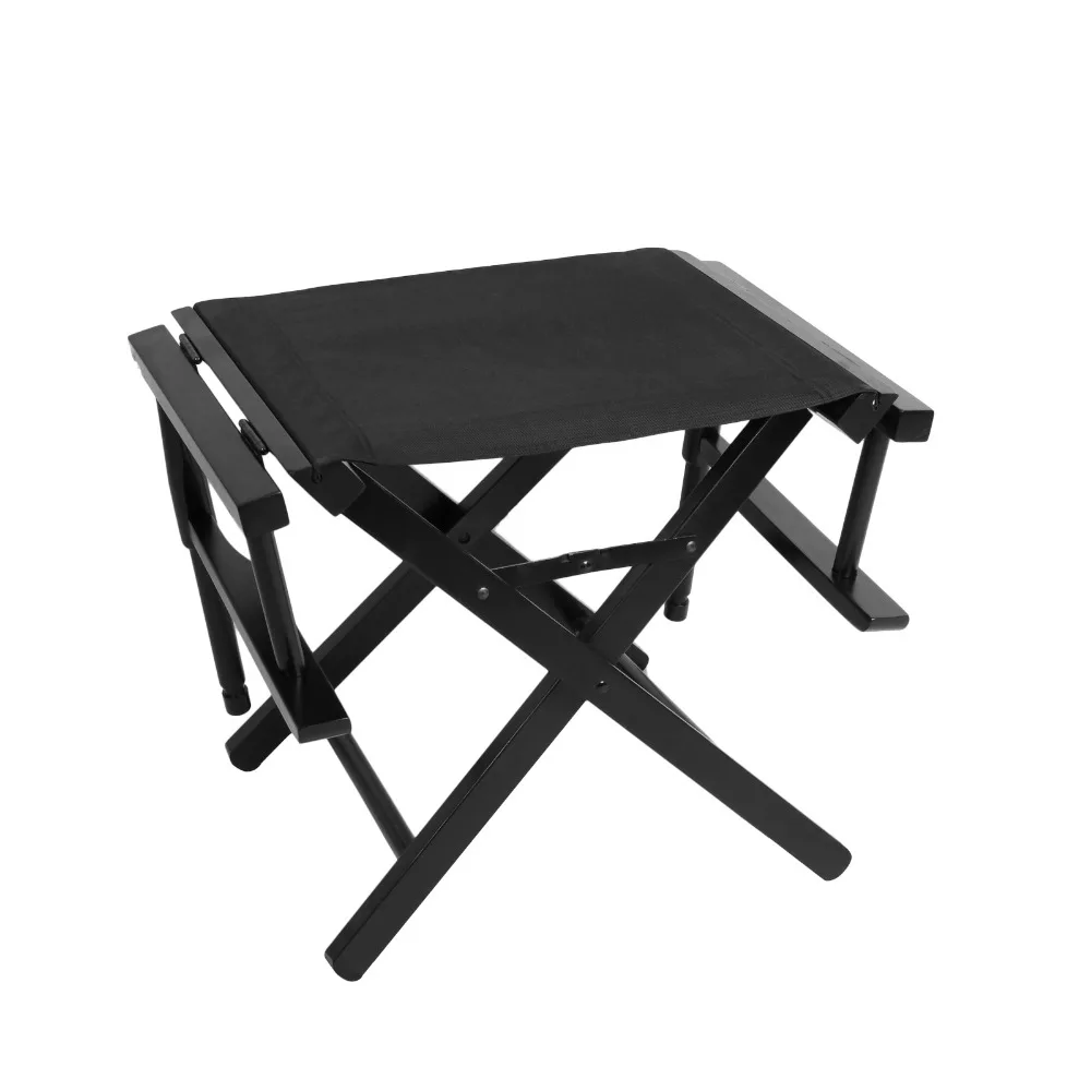 Folding Director Chair Portable Makeup Artist Director Chair Steel Outdoor Camping Fishing Black