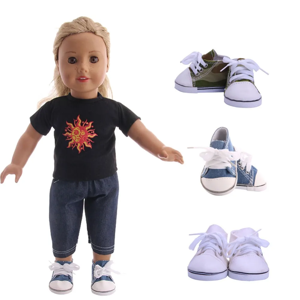 

3 colors leather shoes Doll accessories for 18inch American Dolls Accessories Christmas gift