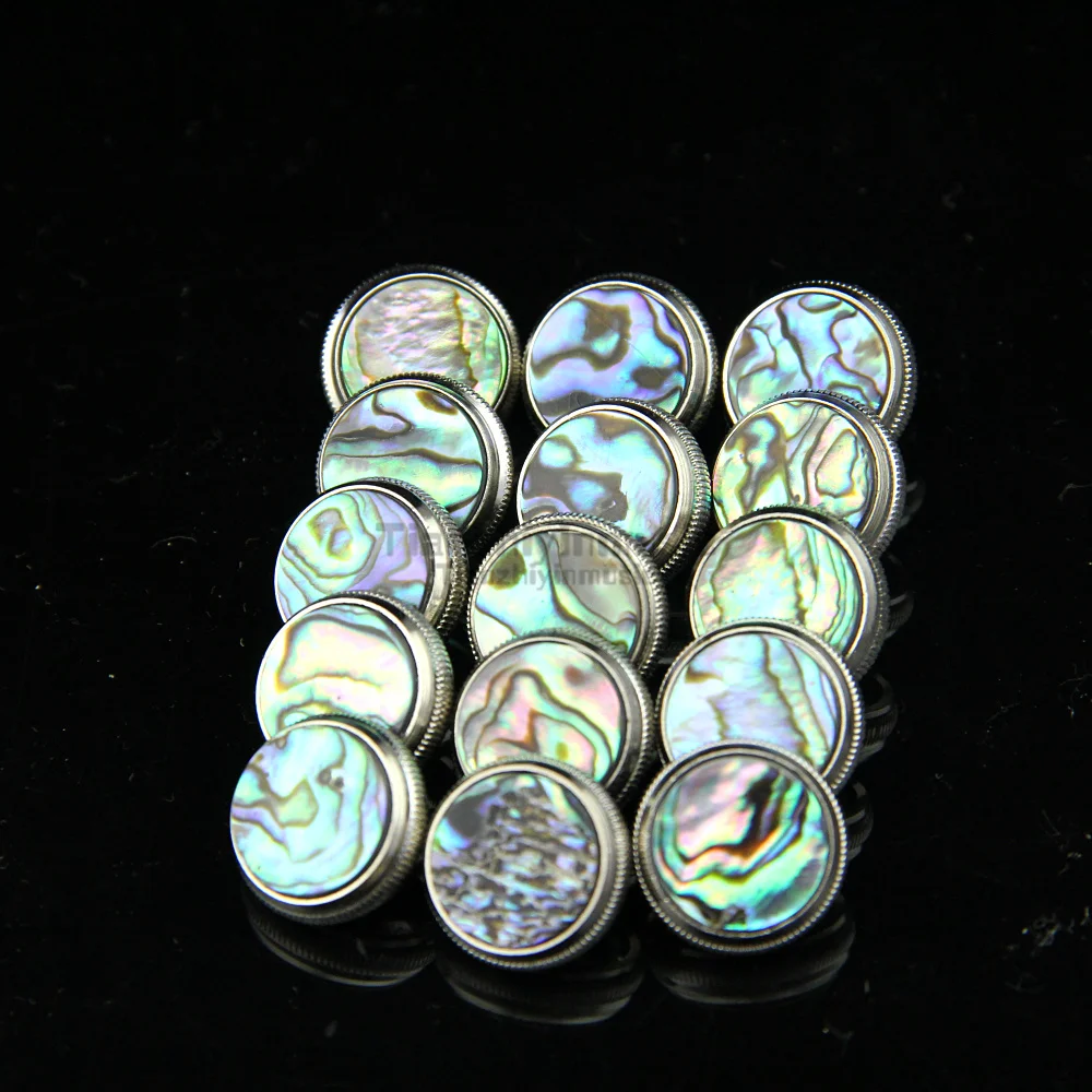 

5set=15 pcs trumpet finger button pearl set real abalone shell flashing pearl