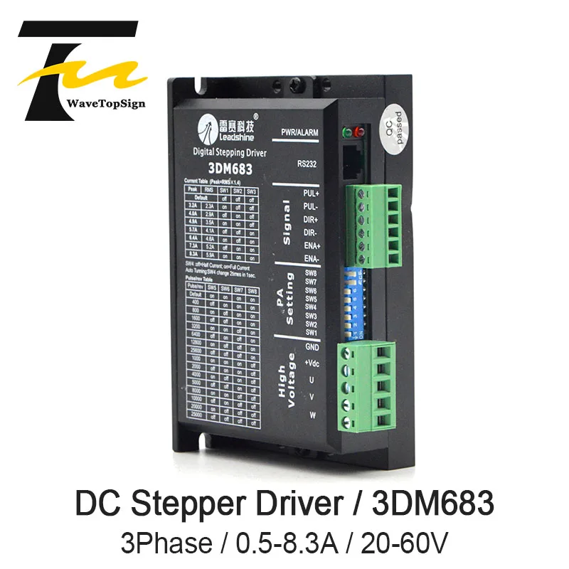 

Leadshine 3 Phase Stepper Motor Driver 3DM683 Stepper Motor Driver 20-60VDC 0.5-8.3A Stepper Driver Use for CNC Engraver Machine