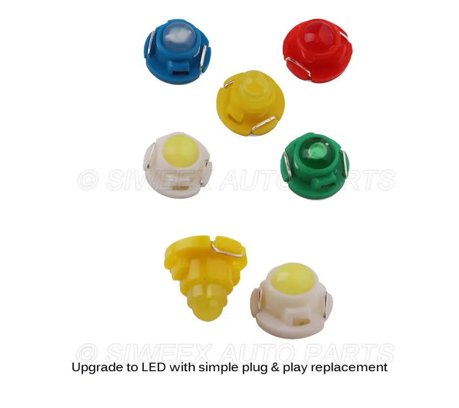 Super Bright 10pcs T4.7 Car LED COB 1 SMD Dashboard Winding Bulbs 12V Warning Indicator Interior Light Neo Wedge