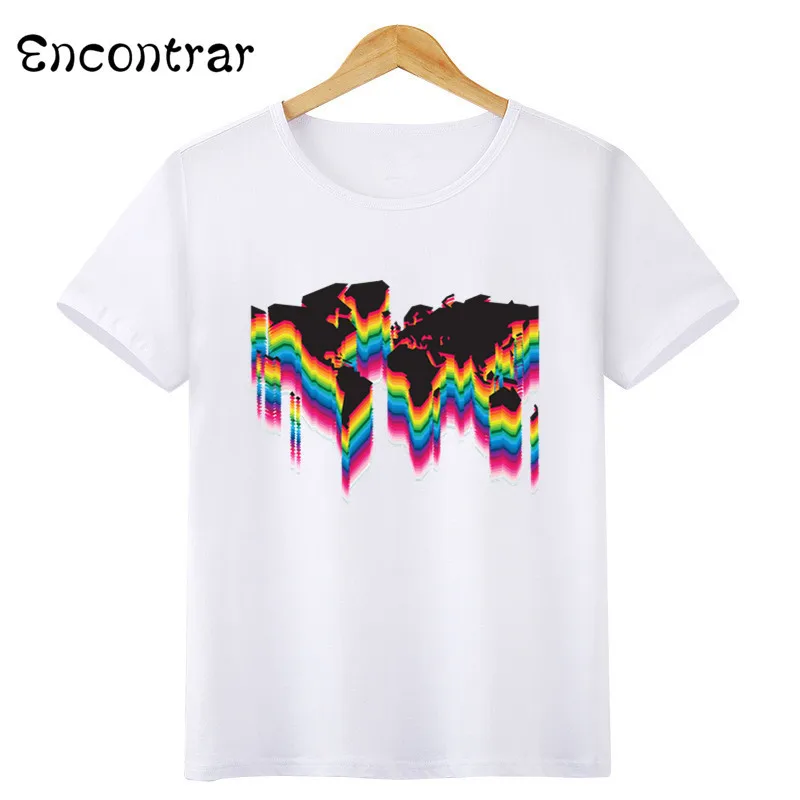 Kids World Map Design T Shirt Boys/Girls Casual Short Sleeve Tops Children's Funny T-Shirt,HKP6052