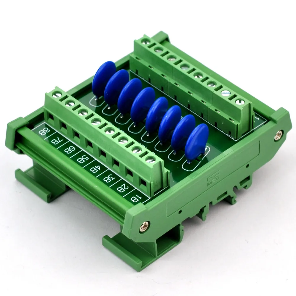 

8 Channels Individual DIN Rail 30V SIOV Varistor Surge Protection SPD Module.