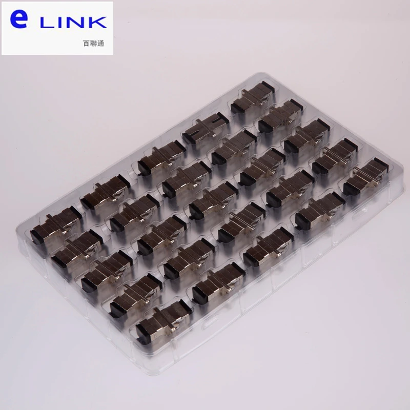 Adaptador de fibra SC Metal Simplex conector de fibra óptica acoplador ftth carcasa de metal SM MM suministro de fábrica ELINK SC-SC