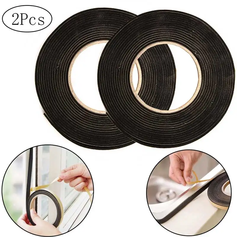 2Pcs 2M Kitchen Self Sealing Adhesive Tape Anti Dust Waterproof Corner Stickers Home Kitchen Bathroom Caulk Strip Sealing Tape