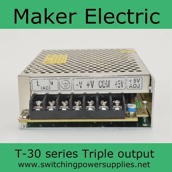 Factory outlet ! 30W 5V 12V -12V Triple output psu switching power supply T-30B High quality 2 years warranty