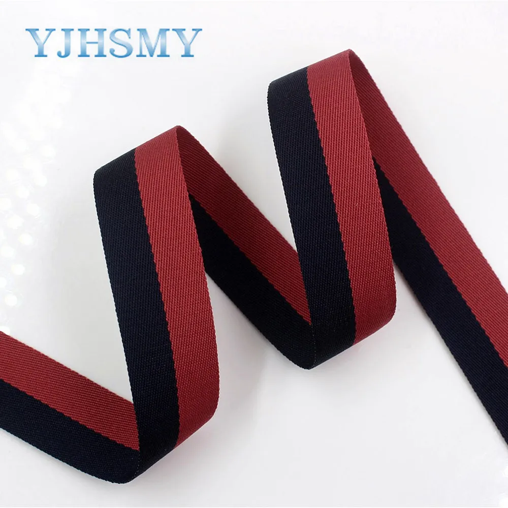 YJHSMY I-181103-125,10yards/lot,25mm Double-sided two-color striped ribbon DIY handmade bow headdress gift wrap materials