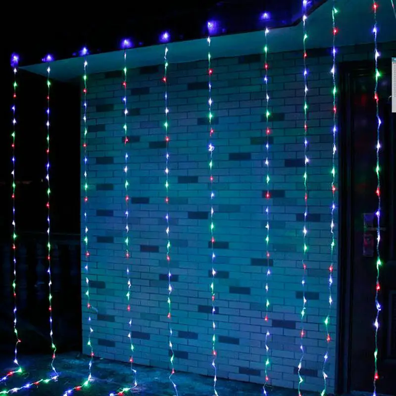 

3MX3M 320LED Water flow Rain falling curtain led waterfall string Light Christmas Xmas Wedding Party Window bar Decor-Multicolor