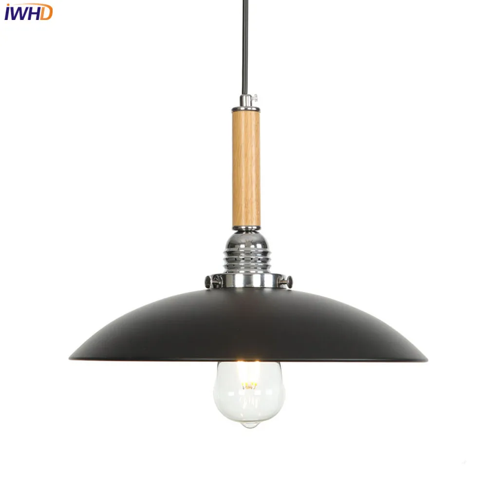 

IWHD Black Nordic Pendant Lights LED Loft Iron Hanglamp Industrial Lamp Vintage Hanging Lamp Light Fixtures Luminaire Suspendu